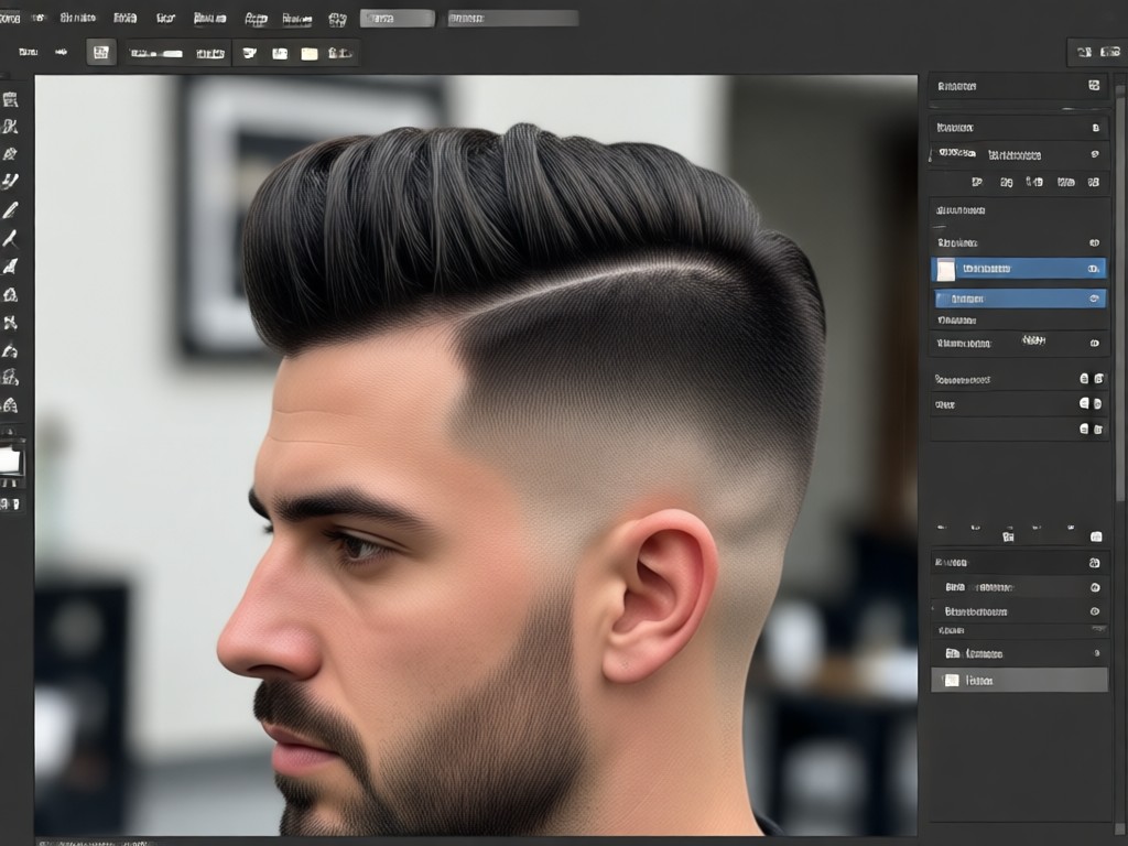 Realistic AI taper fade haircut simulation process