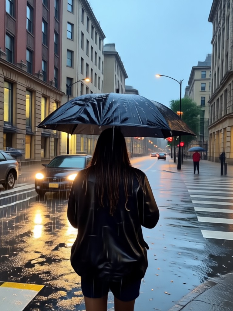 AI generated romantic rain embrace