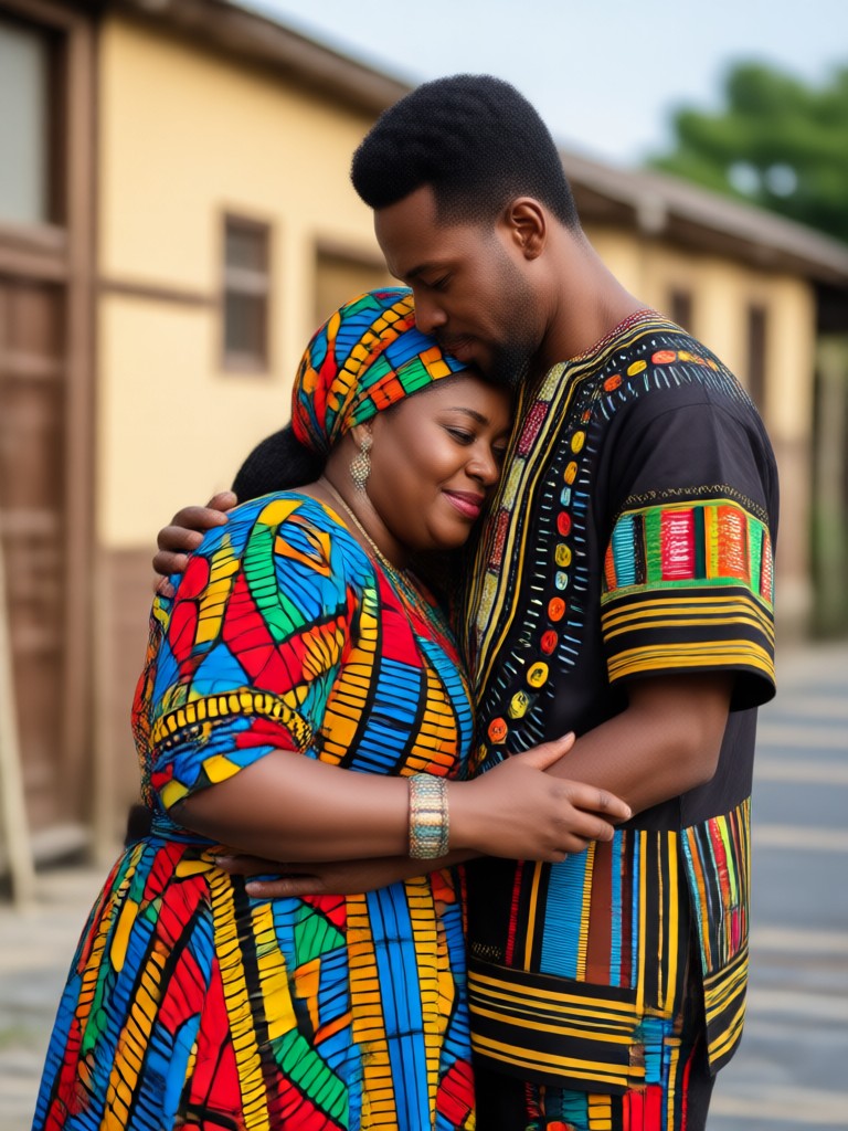 Ankara print matching outfits AI generated couple