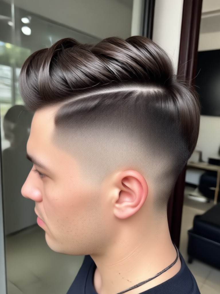 Transformasi buzz cut AI dari rambut panjang
