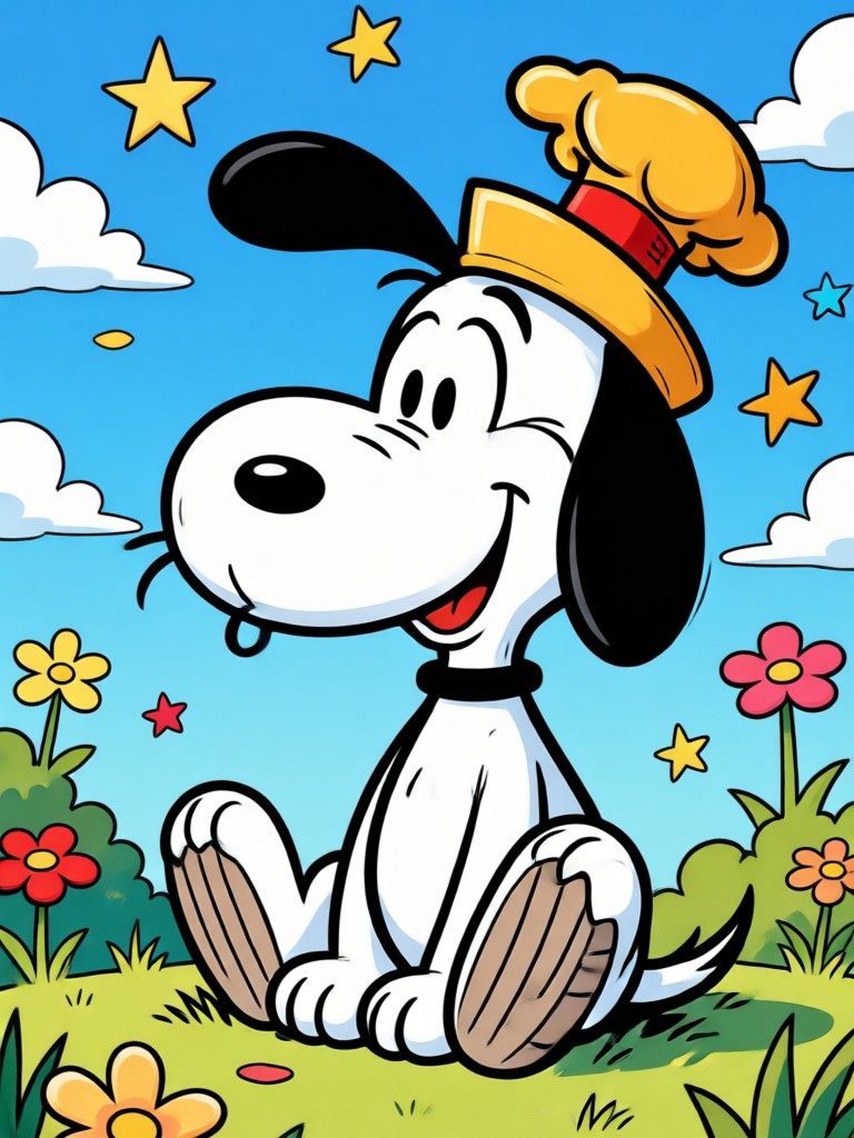 couple as charlie brown and snoopy AI cartoon