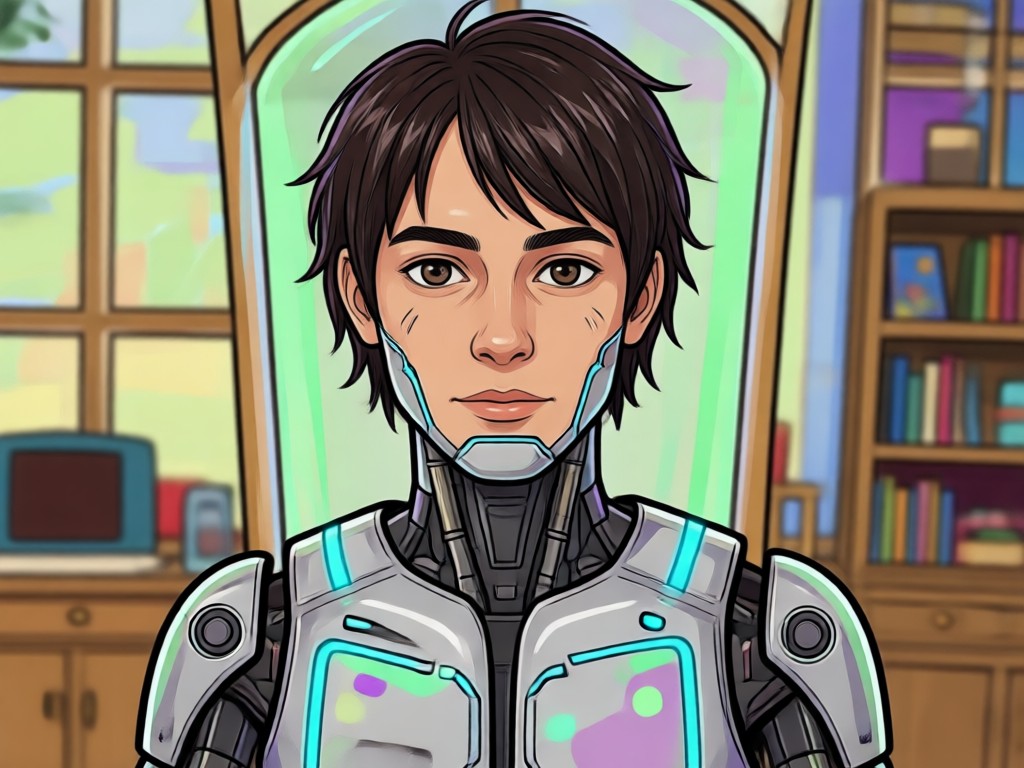 AI emotional expression for hugging younger self