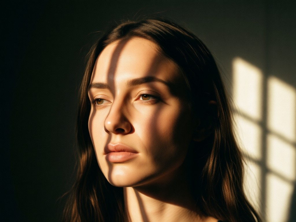 AI portrait with golden hour lighting effect
