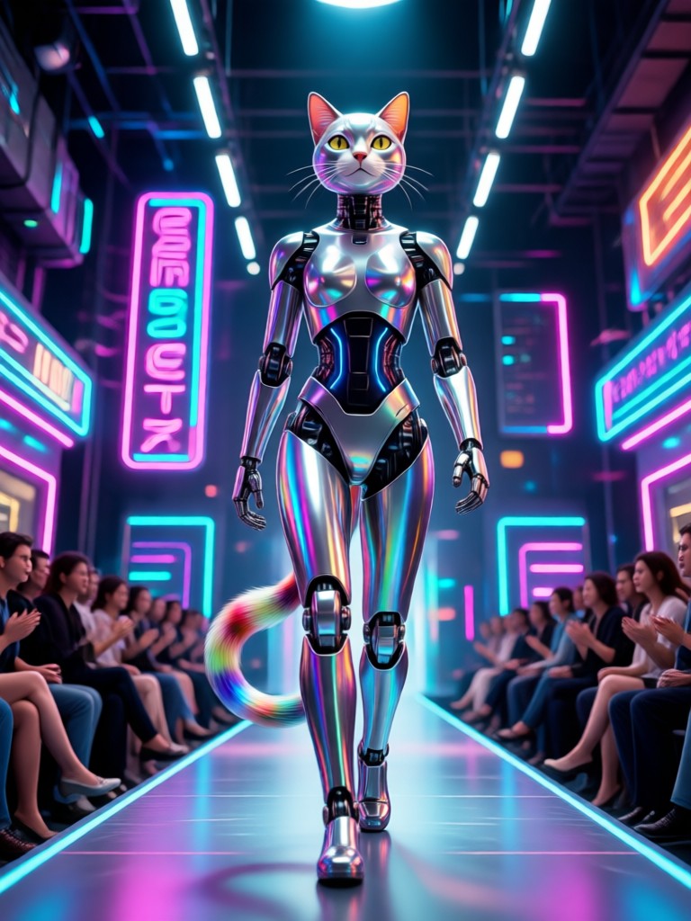 Avant garde AI generated catwalk design
