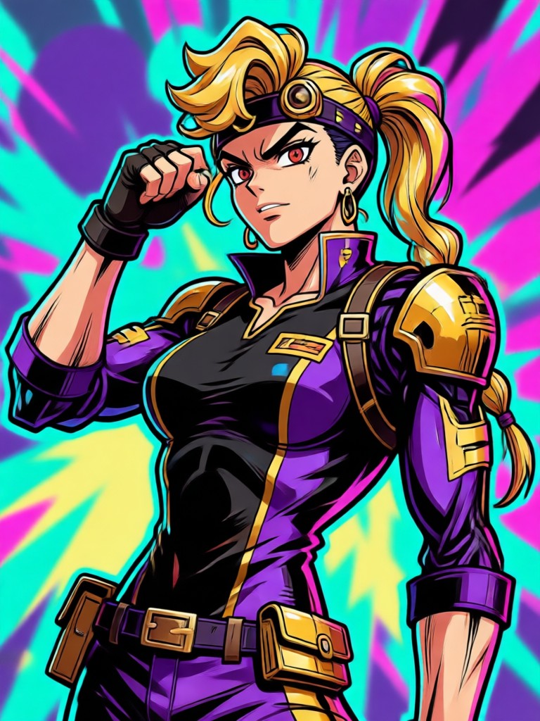 Group photo transformed with AI JoJo filter