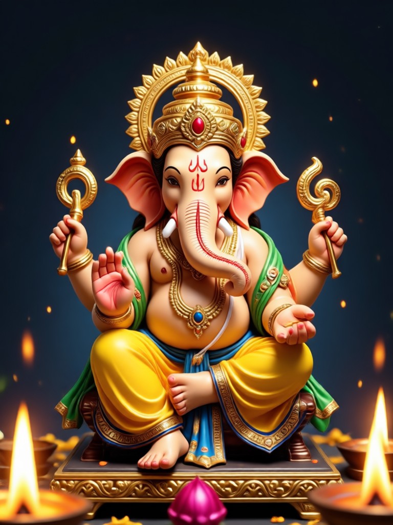 AI generated Ganesha in watercolor style
