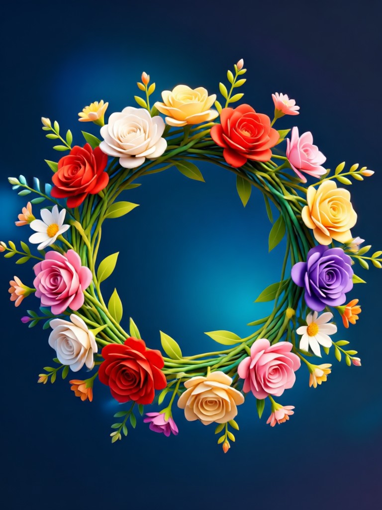 Elegant wedding flower crown AI generation