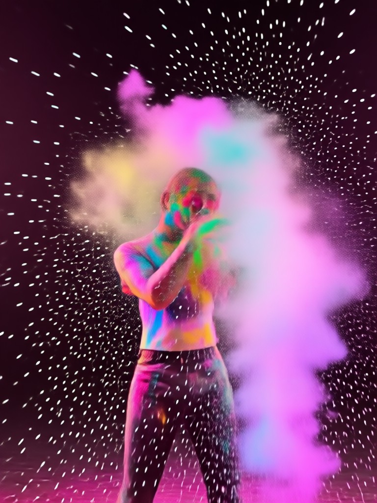 Family Holi photo generated by AI