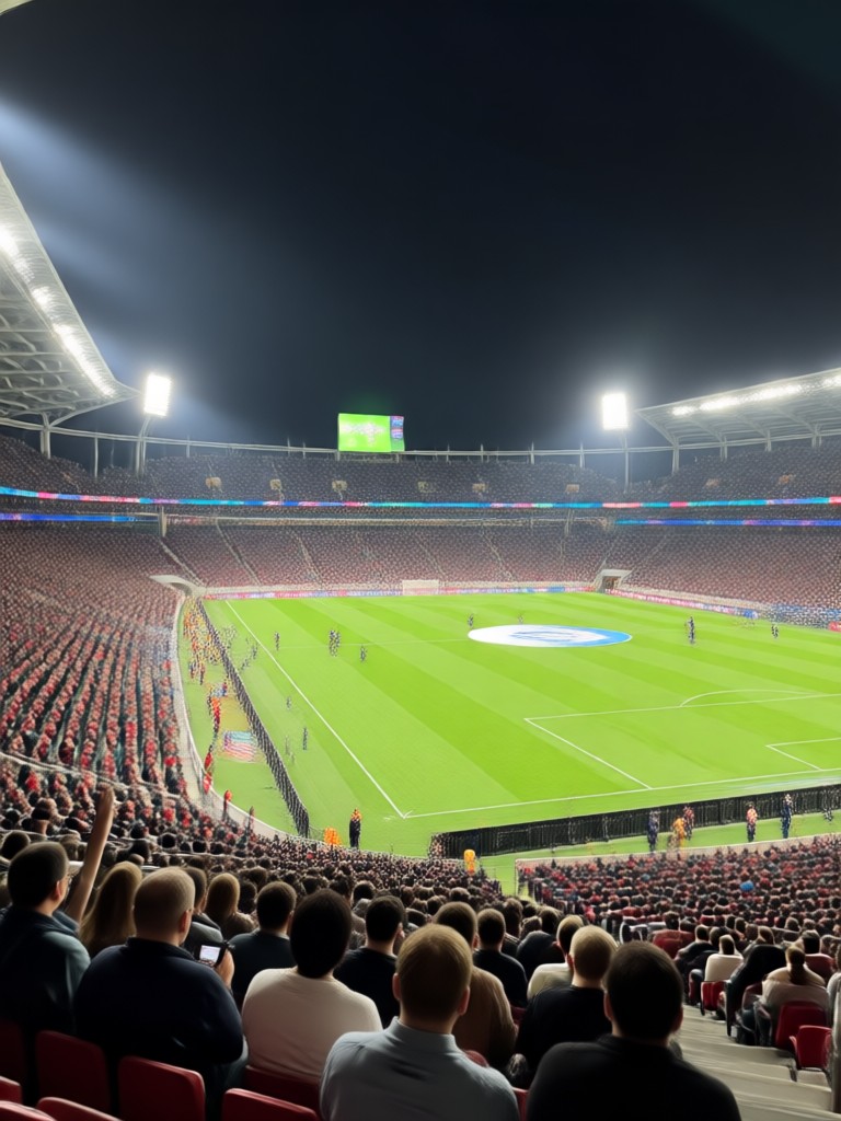 AI stadium filter creating a sense of motion and energy