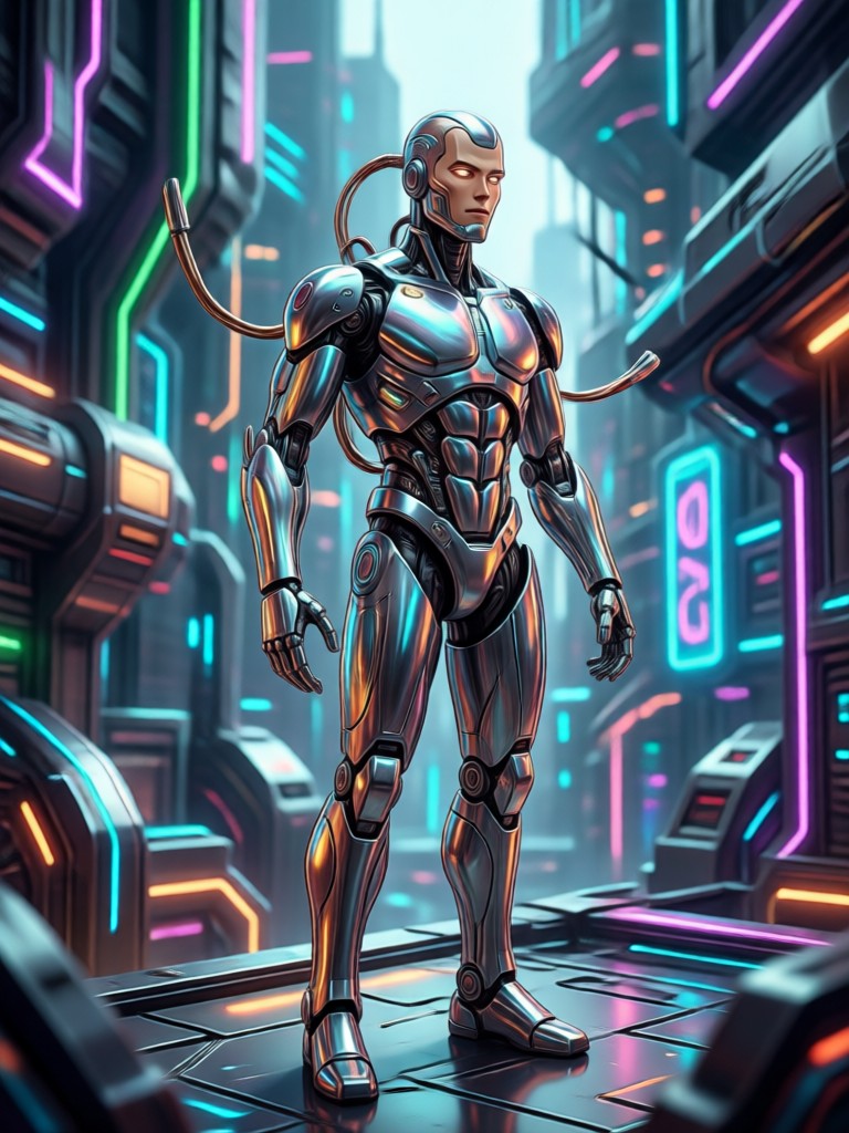 AI generated cyberpunk city scene