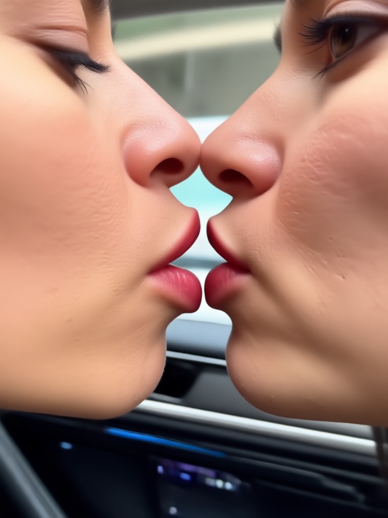 AI kiss with motion blur effect