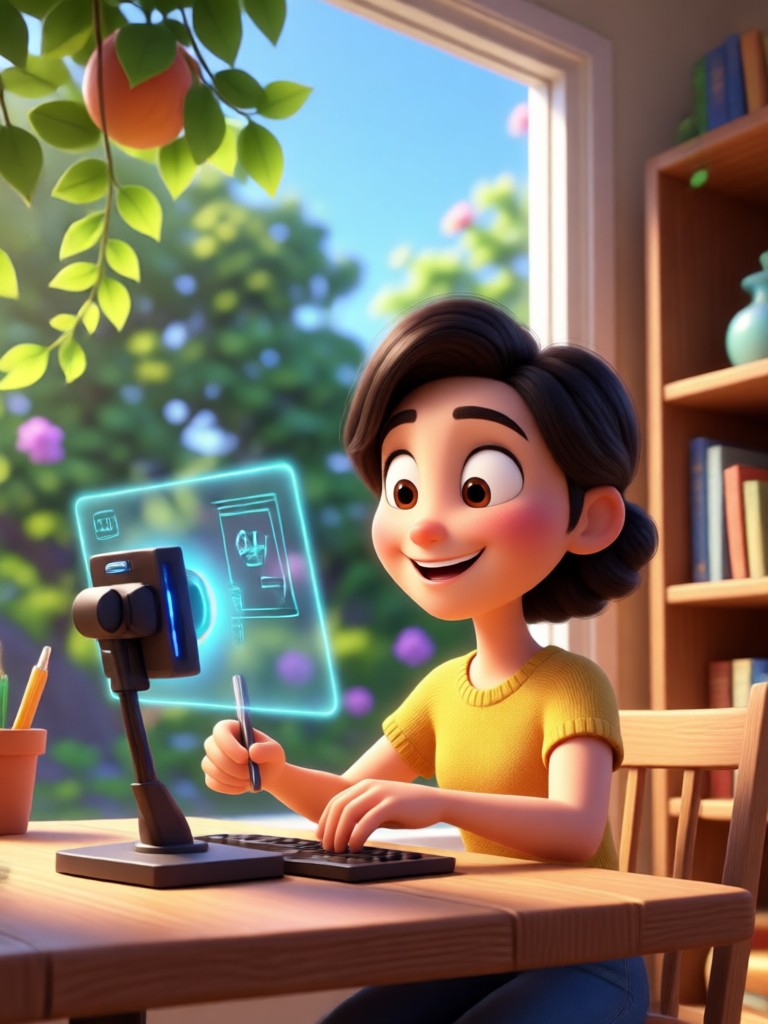 Pixar style family portrait AI generation
