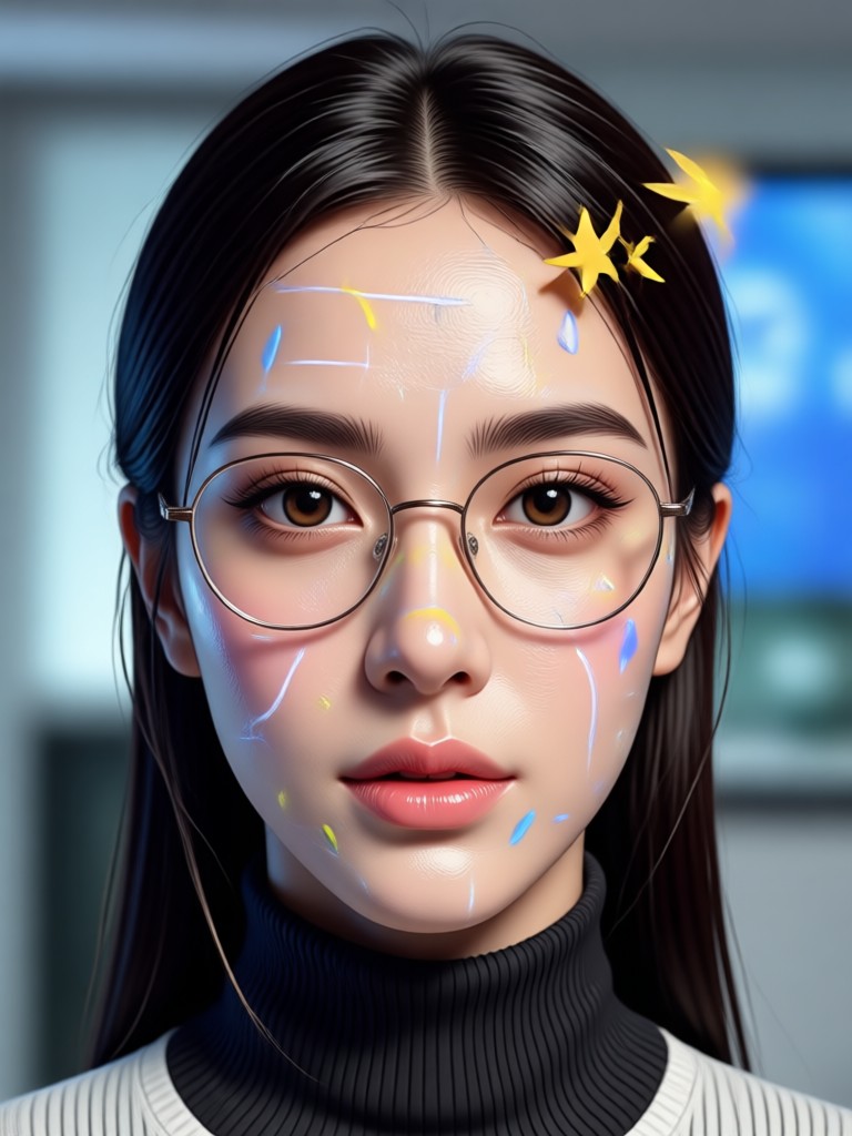 Movie scene AI face swap example