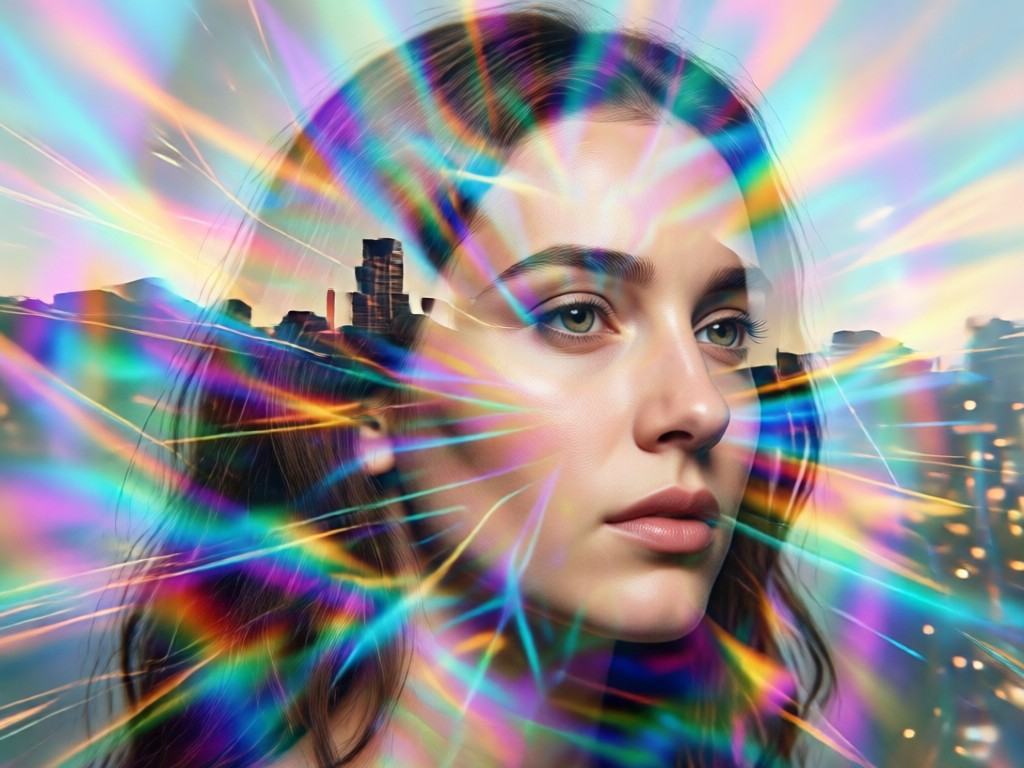 AI intelligent photo blending for double exposure