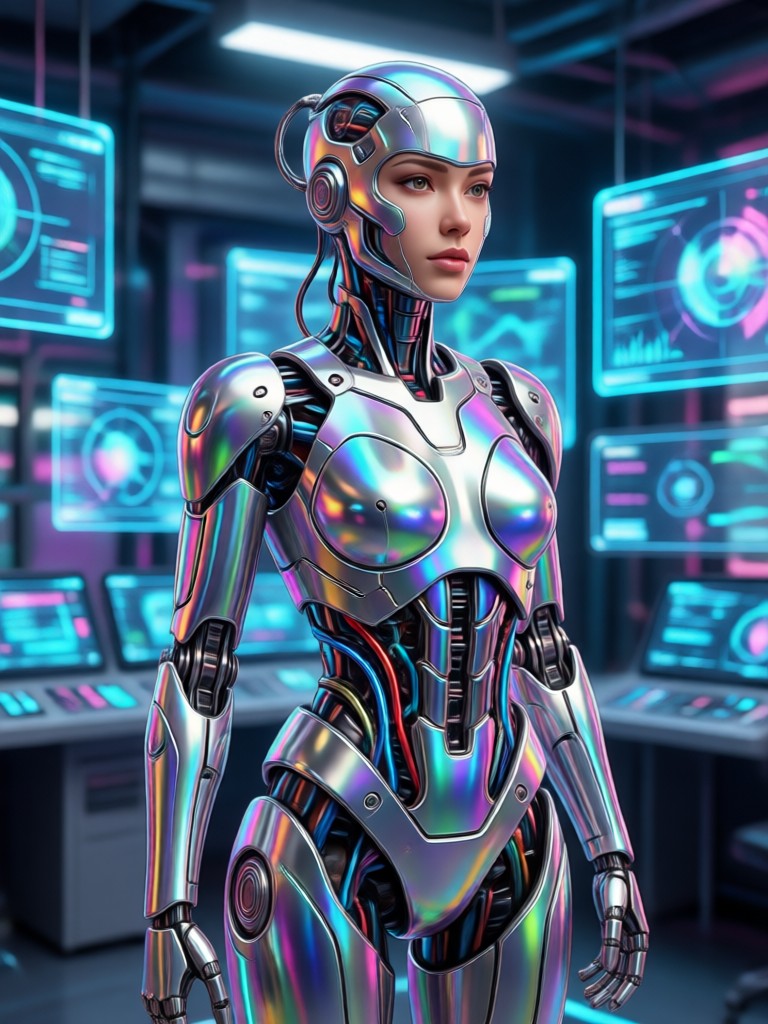 3D clay render style AI character model