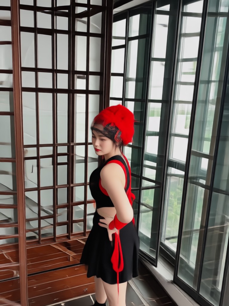 Traditional attire photo with AI color splash