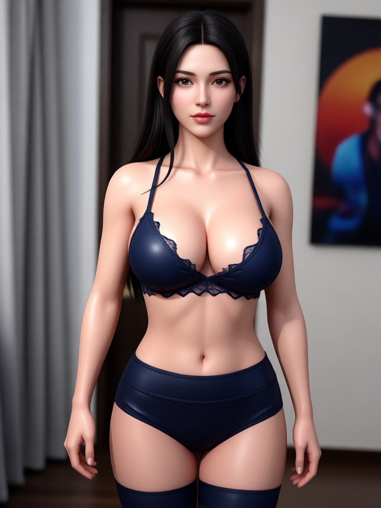 Realistic 3D adult portrait with soft light