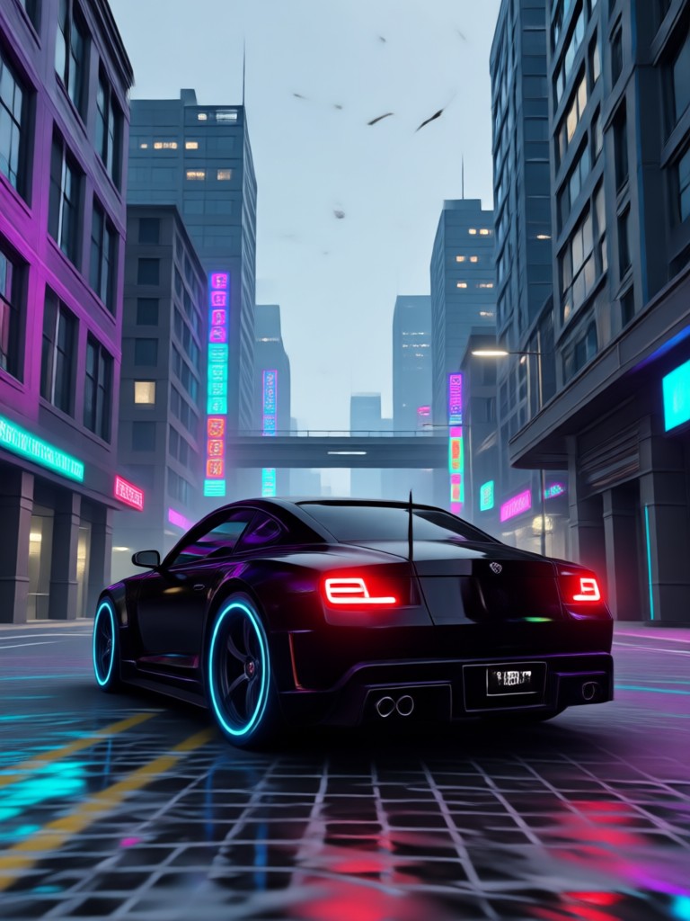 AI generated GTA character and cityscape