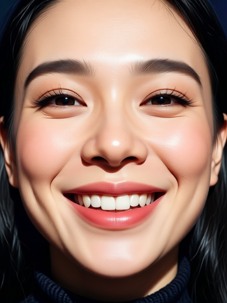 Resultado do filtro de sorriso AI em estilo anime