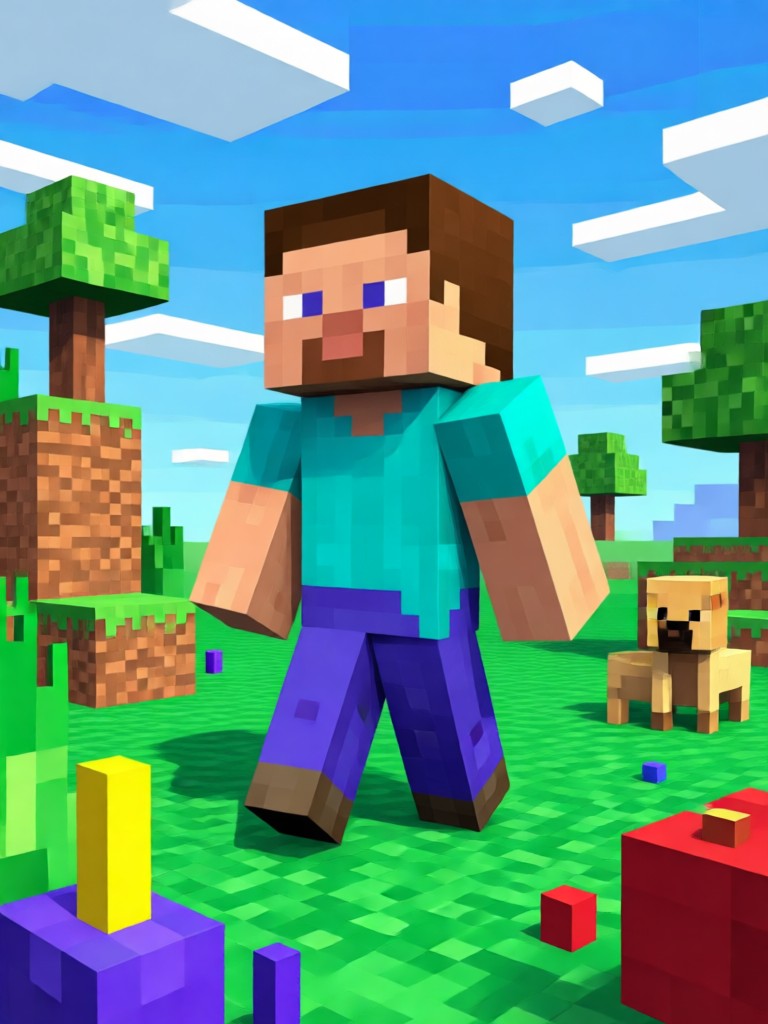 Minecraft style family portrait