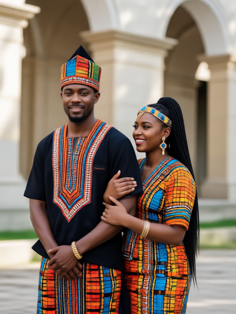 Modern couple transformed with Maasai Shuka and elaborate beadwork
