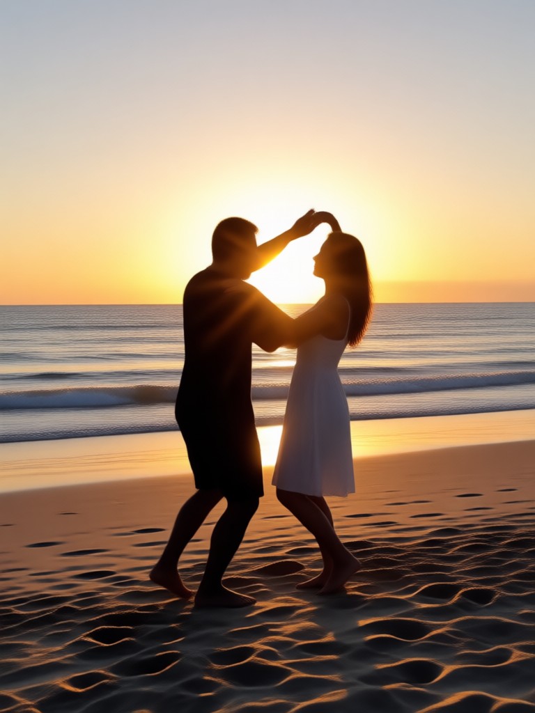 Cinematic slow motion beach dance