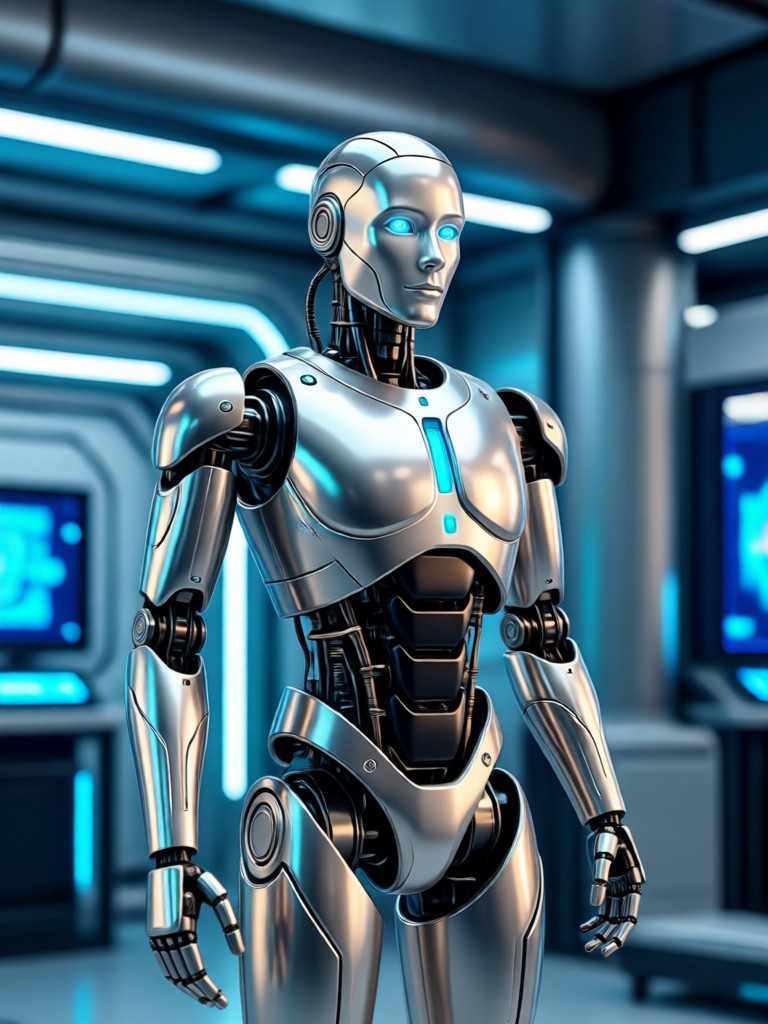 AI robot filter result bio organic robot with light filaments