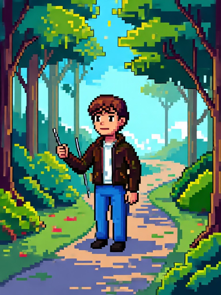 Architectural photo as pixel art