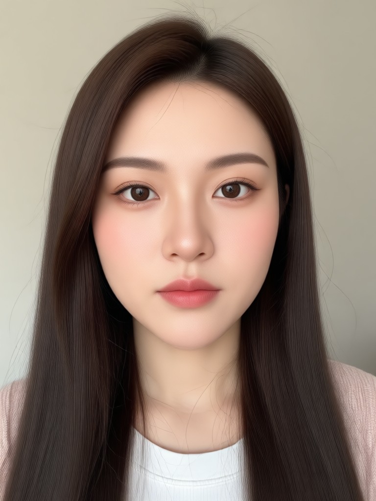 Portrait with changing facial expressions from neutral to happy