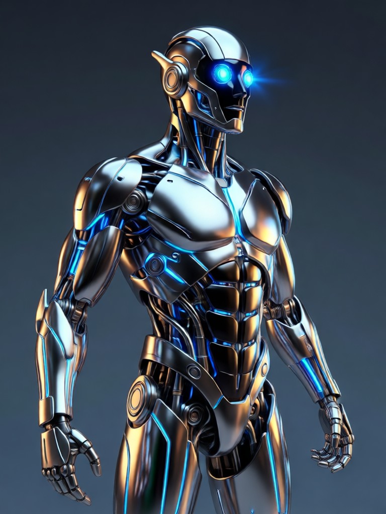 Superhero AI action hero with cape and city backdrop