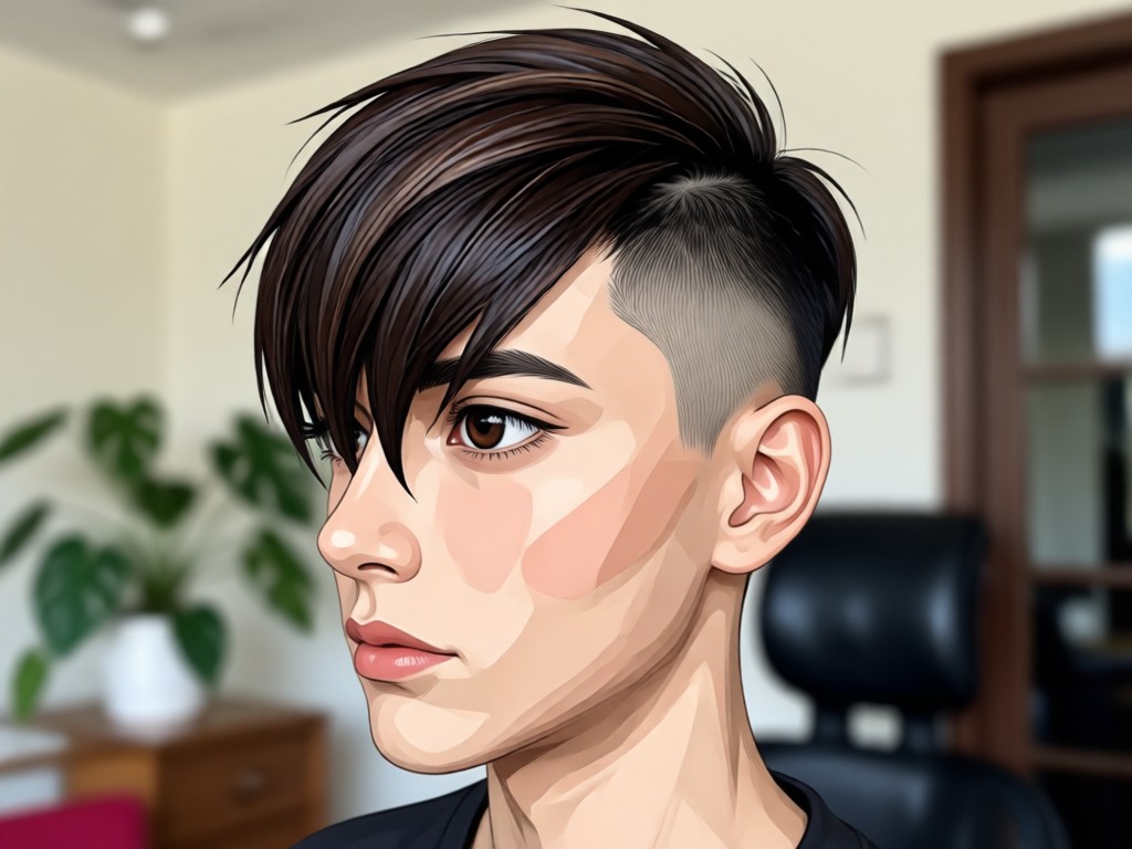 Render buzz cut AI yang realistis pada seseorang