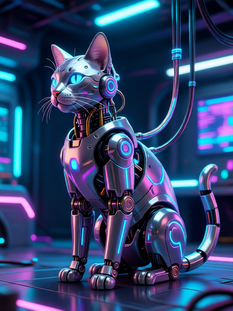 Ghibli style studio cat character