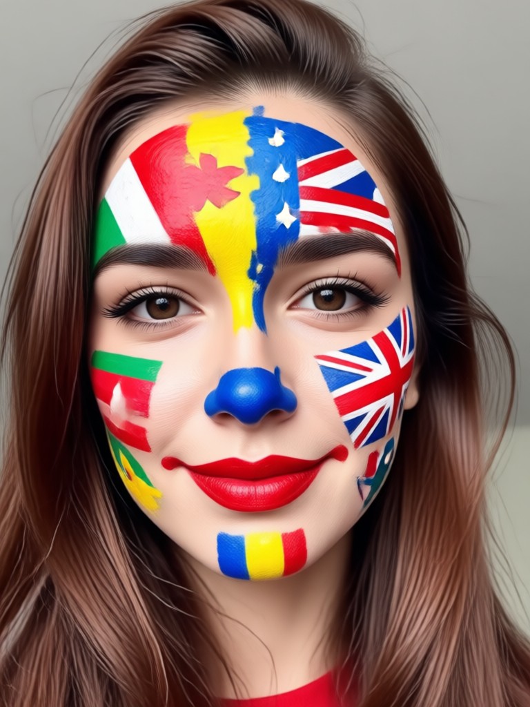 Brazil flag face paint with AI design