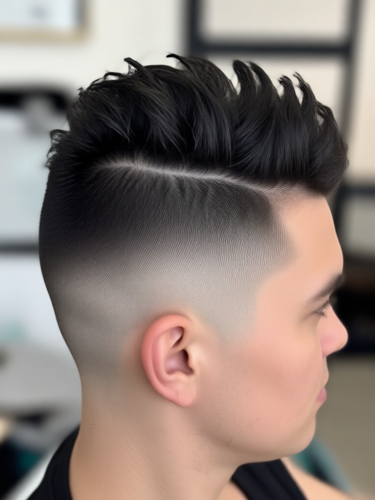 Vorher und nachher KI-Buzz-Cut Seite an Seite