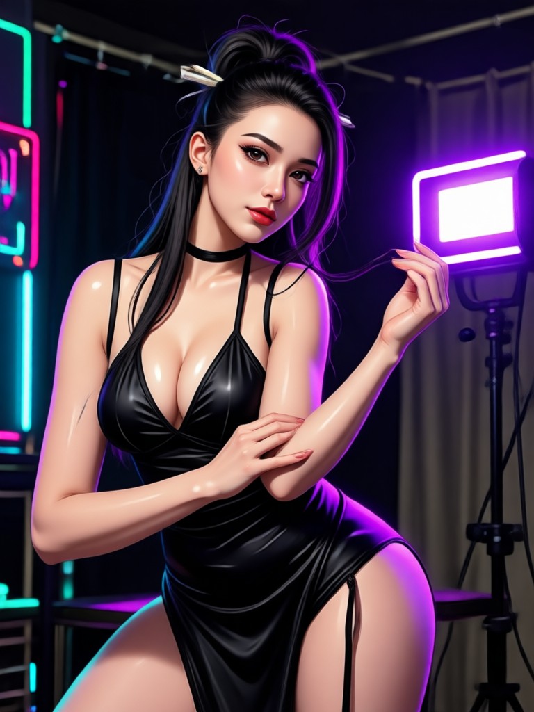 드라마틱한 판타지 BDSM 장면 AI 생성