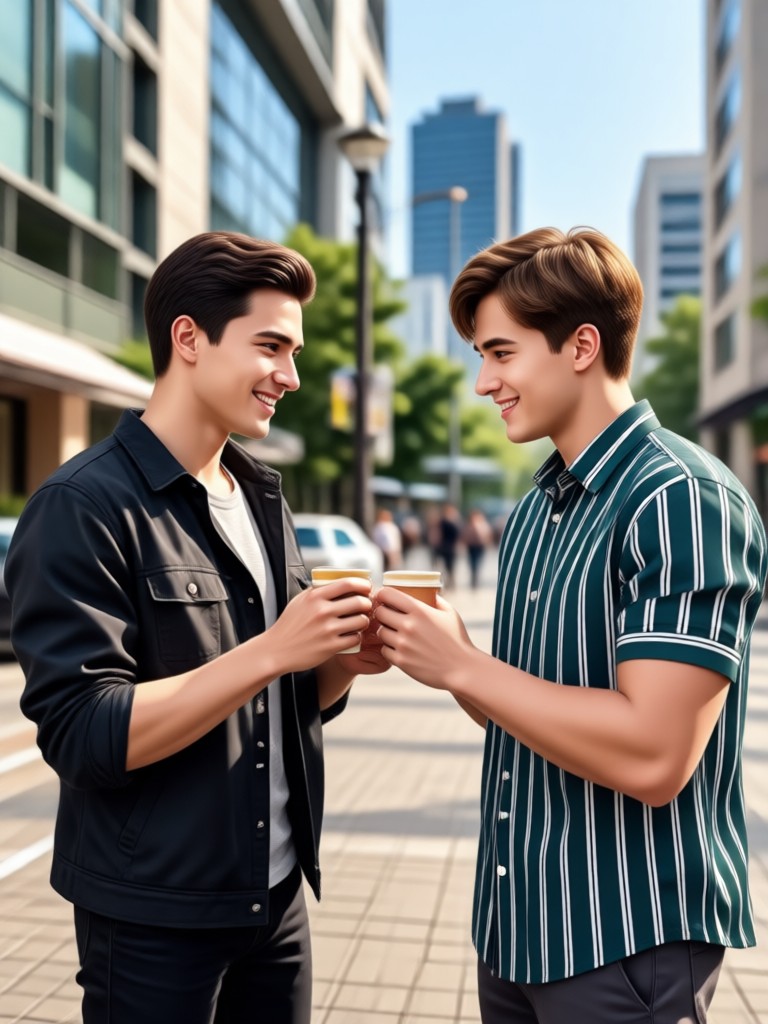 Realistic AI generated boyfriend smiling