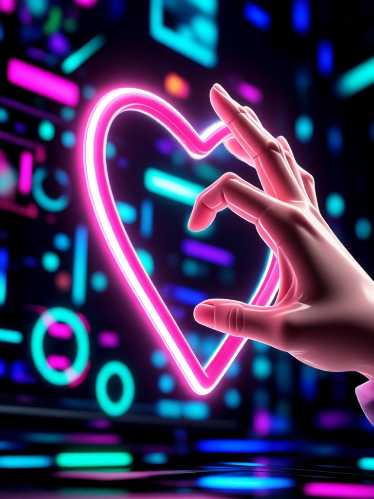 Friends group finger heart video