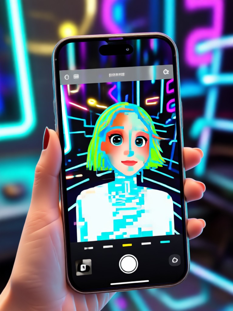Abstract art style AI selfie