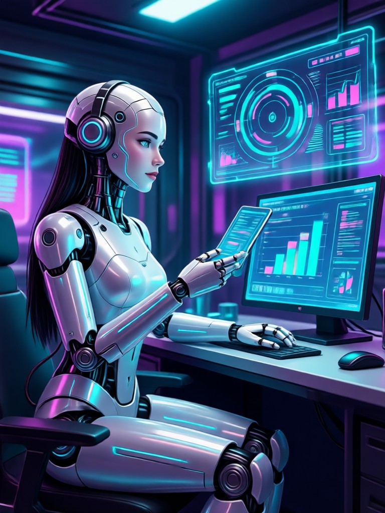 Cyberpunk styled virtual girlfriend