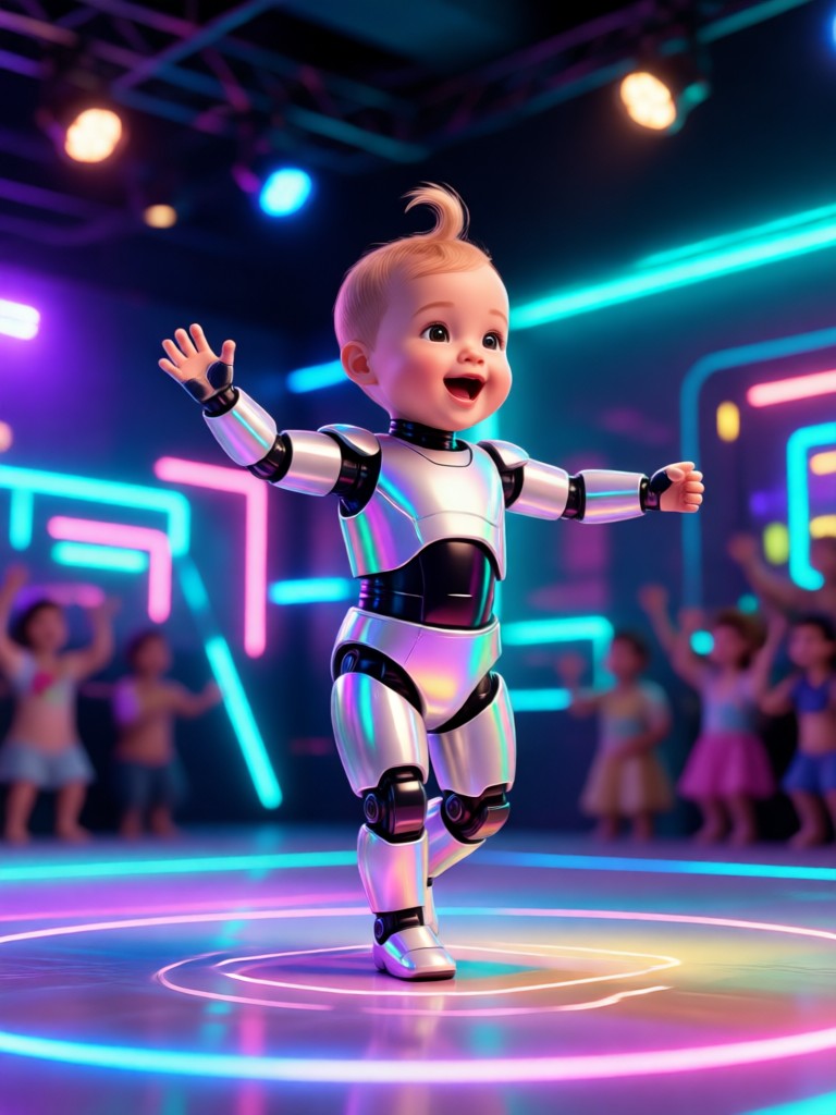Funny baby wiggle dance