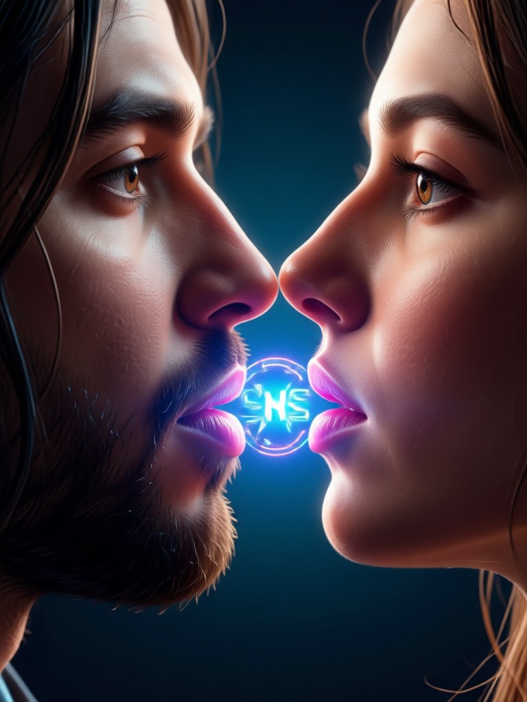 AI kiss blending two different art styles