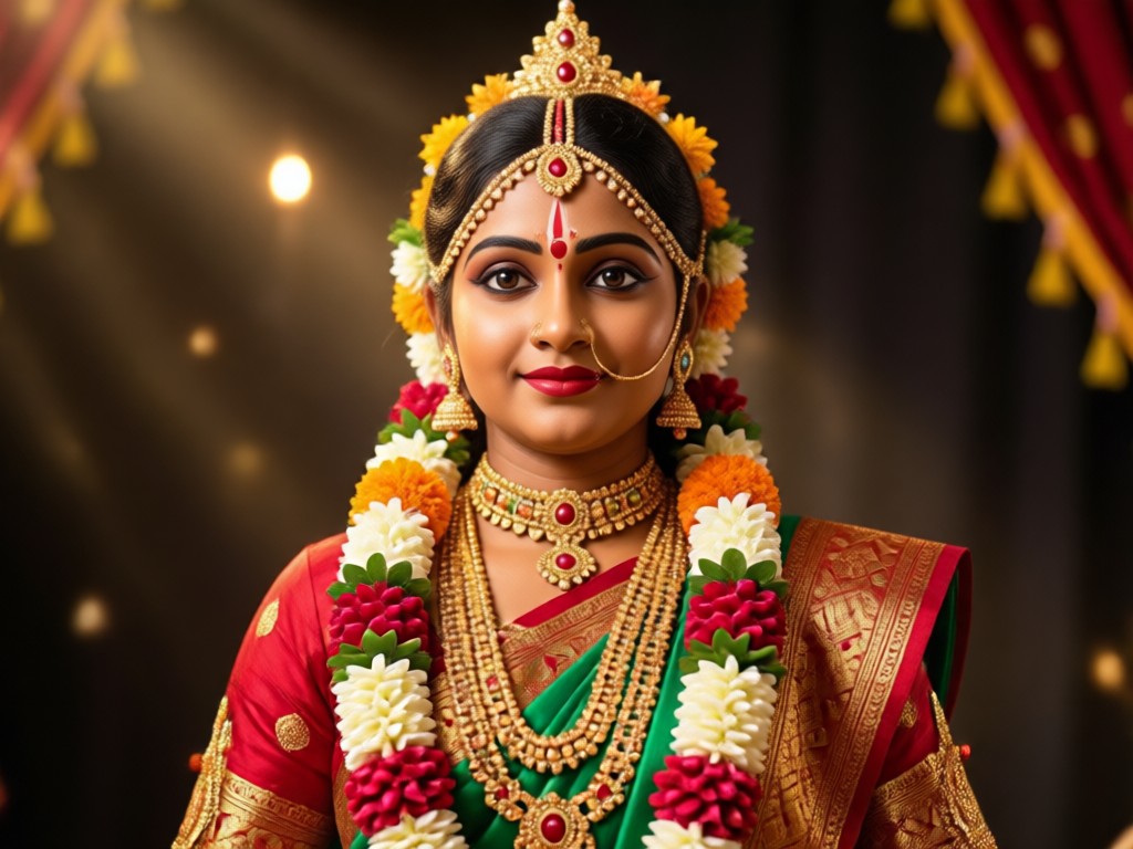 AI saree dressing for Varalakshmi portrait