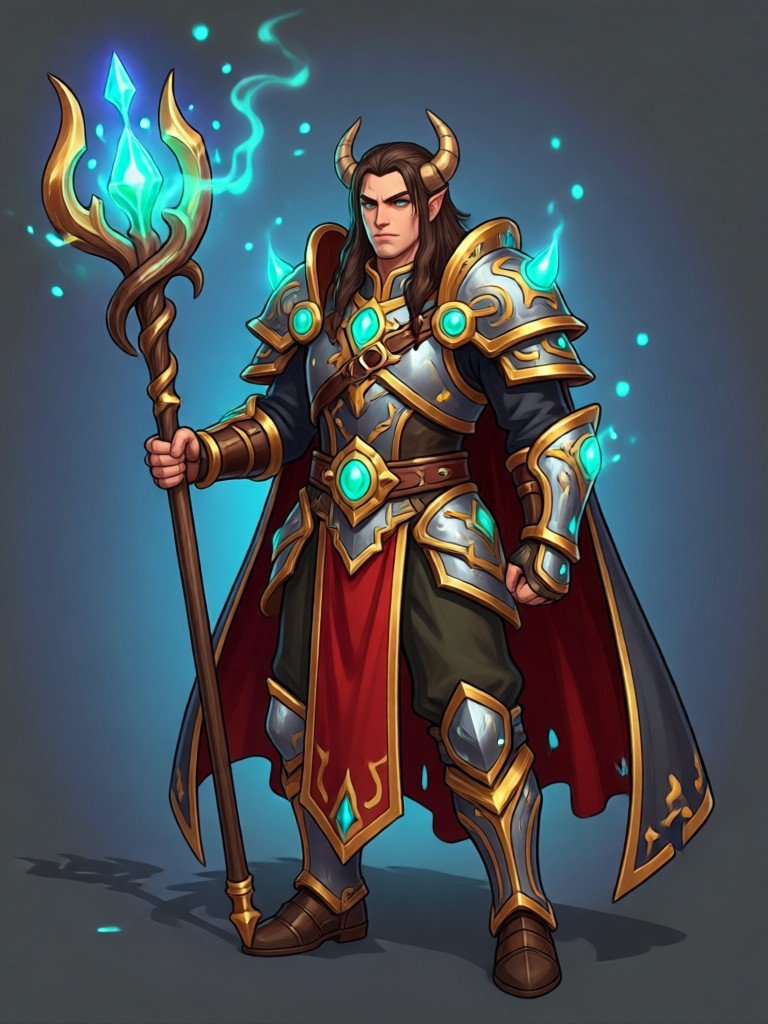 Fantasy character generator output, a Warforged Fighter