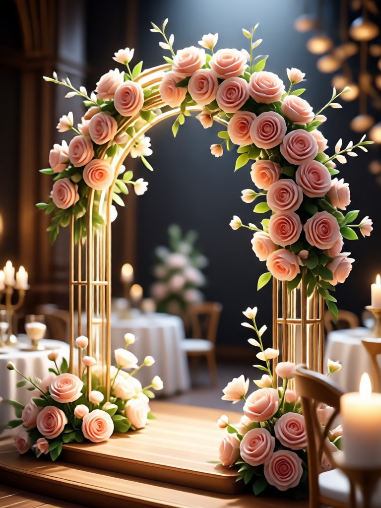 Industrial chic wedding tables with metallic accents