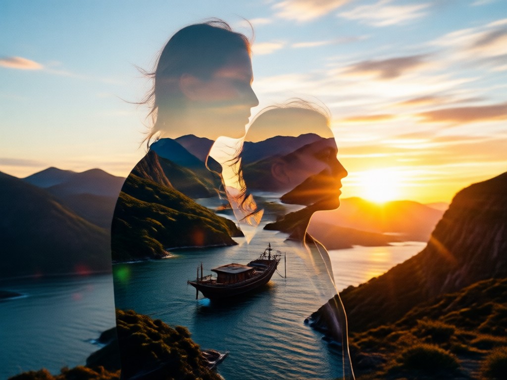 High resolution double exposure photo ready for print