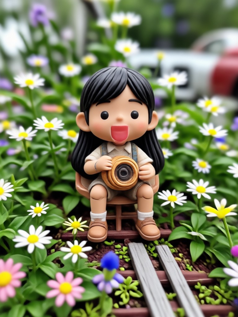 Ghibli art style miniature person