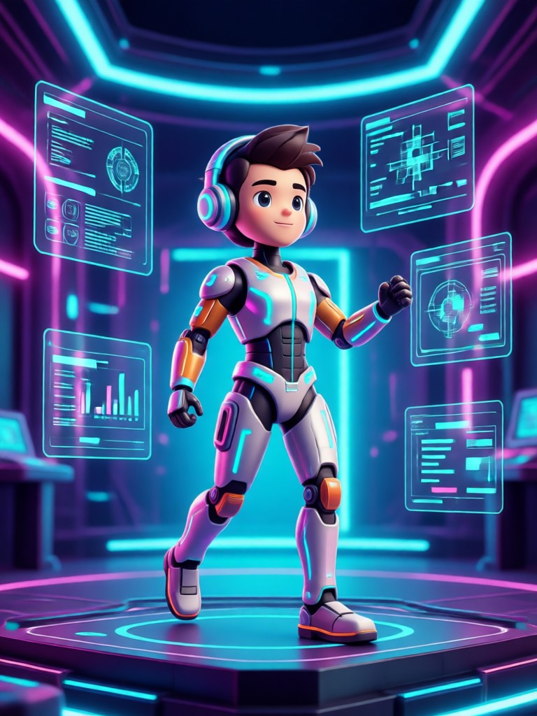 Colorful anime style avatar with vibrant hair