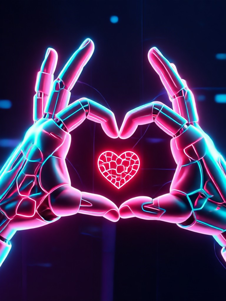 Mobile app showing finger heart video creation
