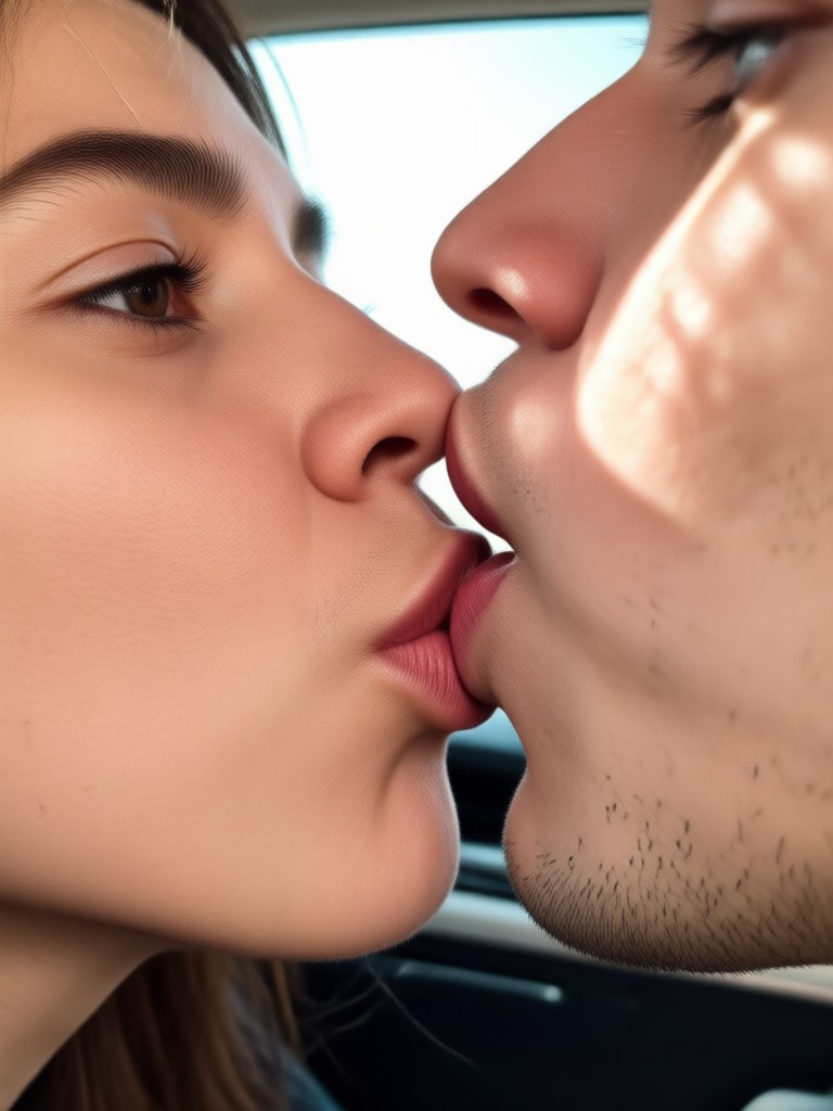 AI generated playful kiss video