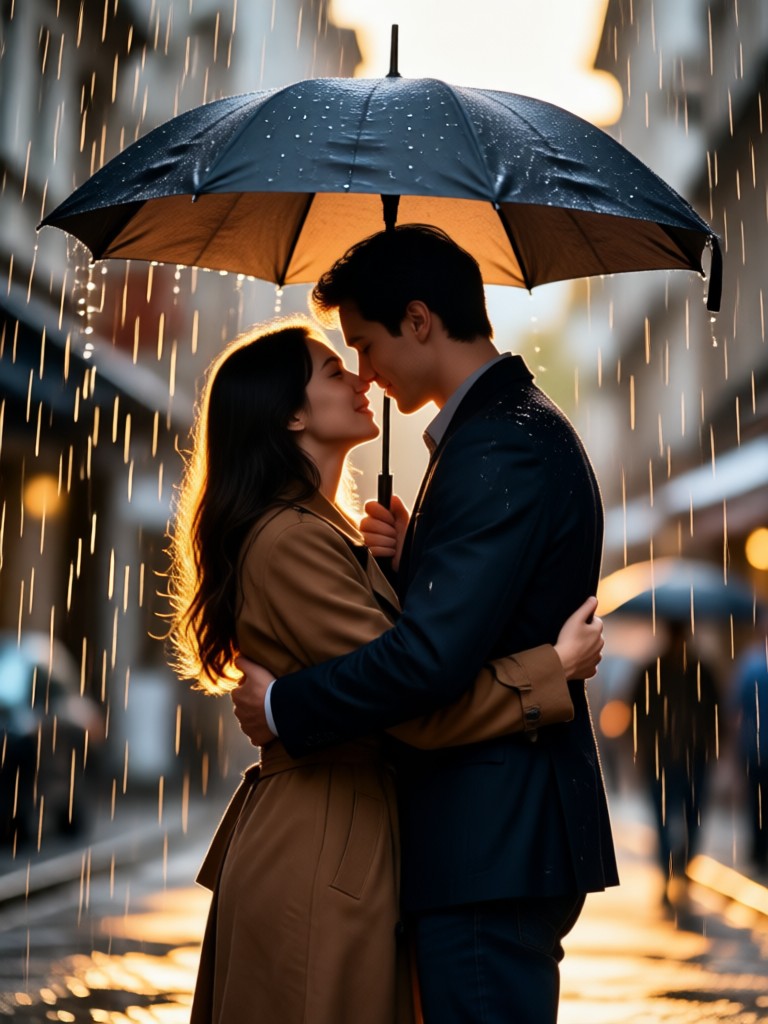 Photo transformed into romantic hugging video